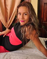 Naughty Lating housewife with big nipples getting horny